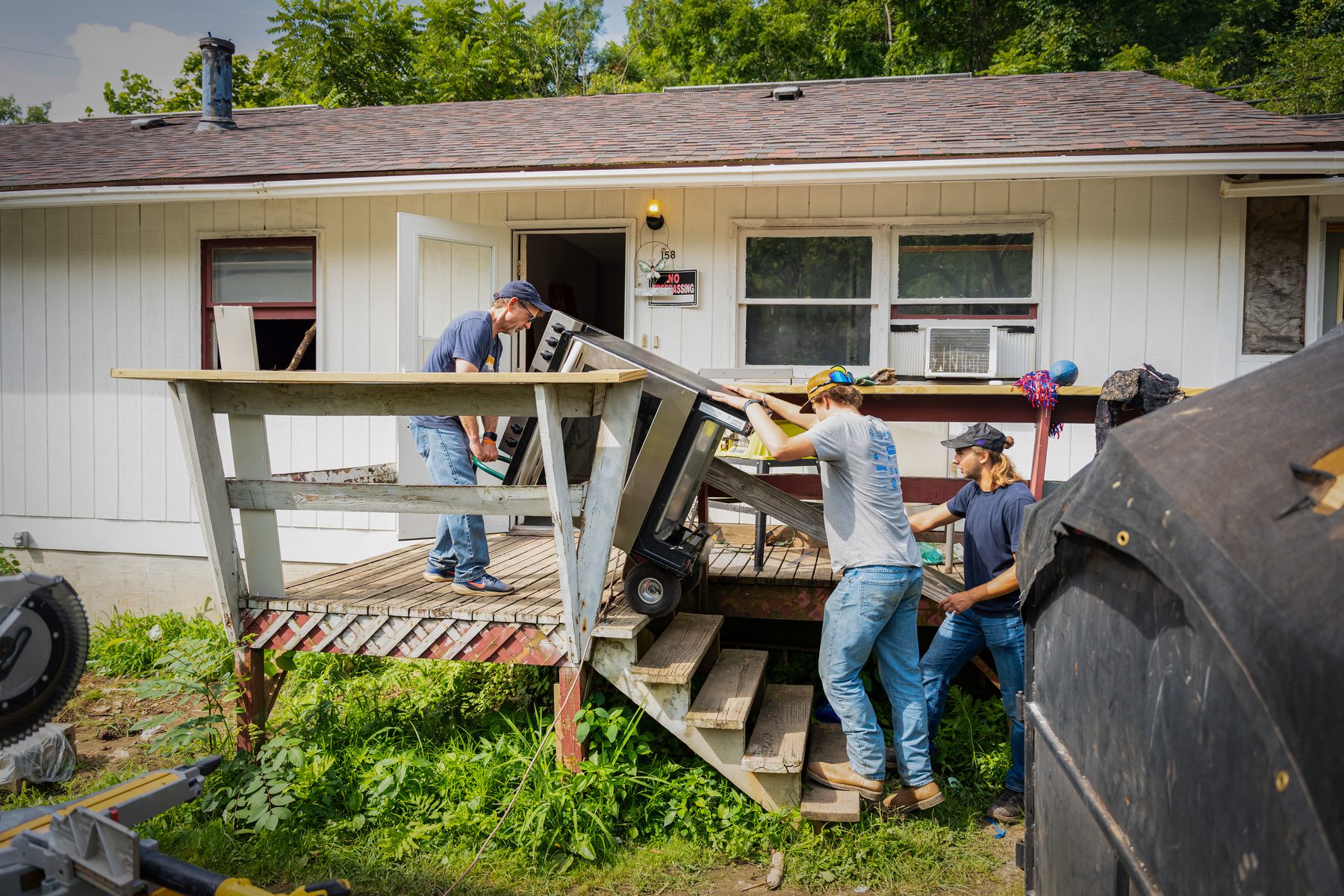 Volunteers serving at a local home